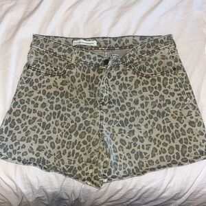 Anthropologie Denim leopard print shorts